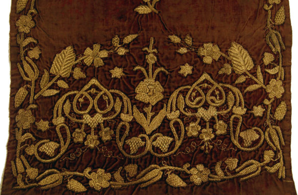 Ottoman Velvet with Metallic Embroidery