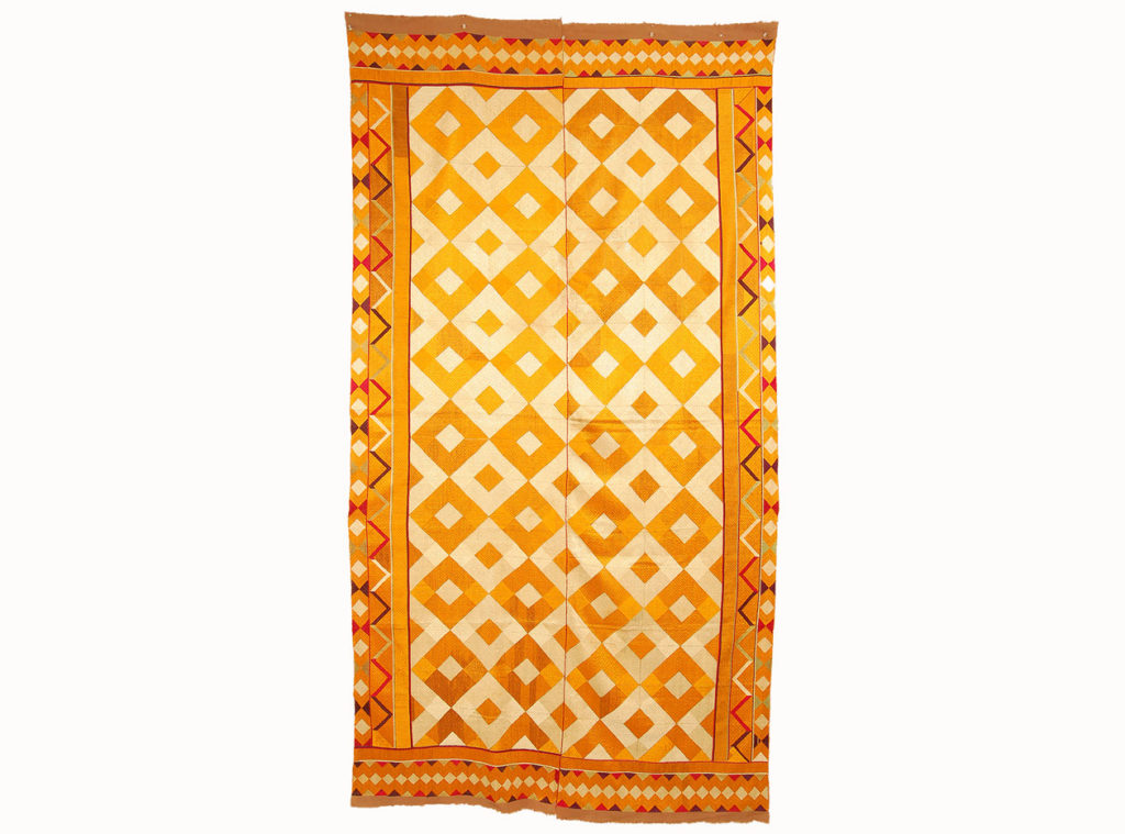 Phulkari with Gold and White Diamonds