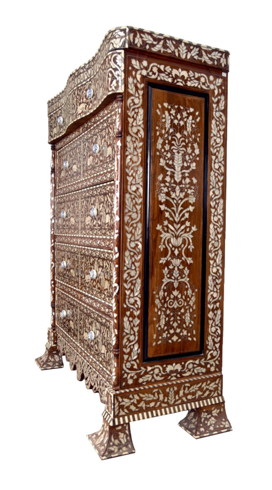 Inlaid Five Drawer Chest