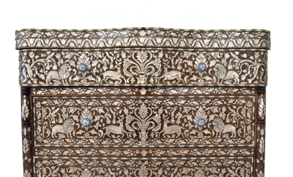 Inlaid Five Drawer Chest