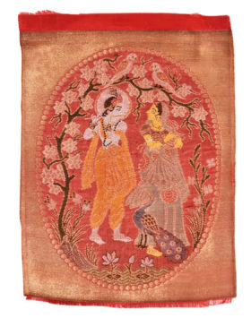 Panel With Krishna And Radha